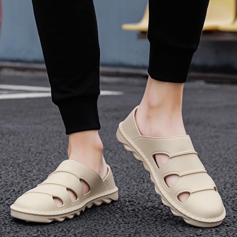 Новый стиль, мужская летняя водонепроницаемая гибкая пляжная обувь без шнуровки, легкие дышащие повседневные сандалии