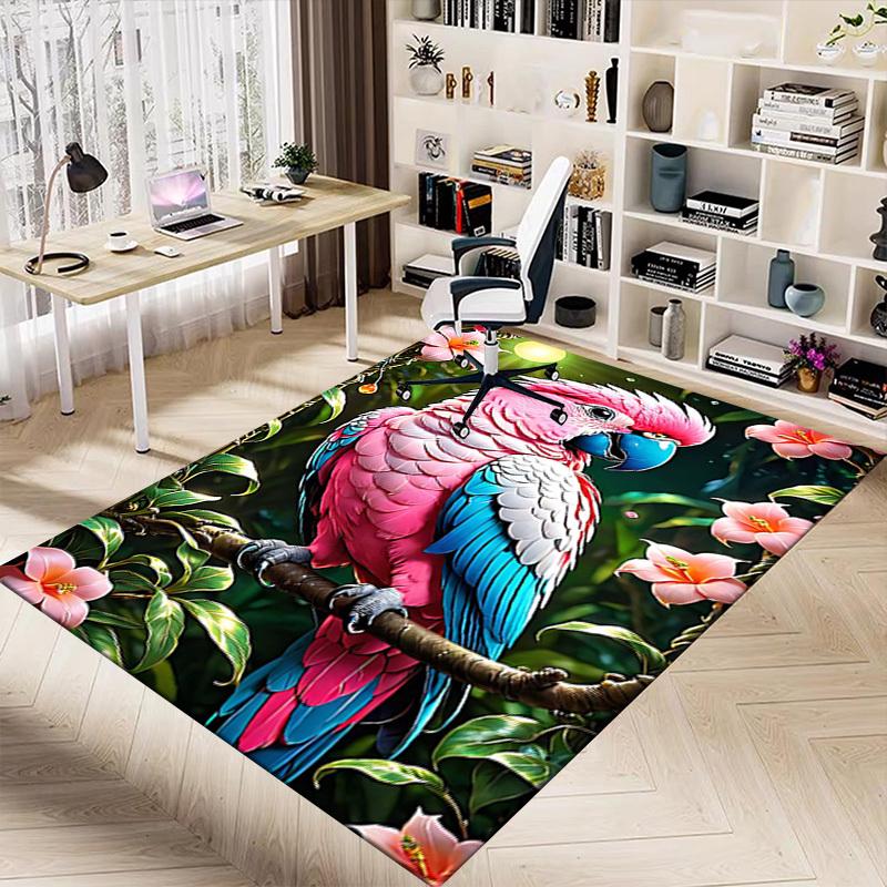 1PC parrot, jungle Extra Large Non Slip Floor carpet, Office, family, Studio Large Area Rug Indoor Rugs, Bold Statement Piece