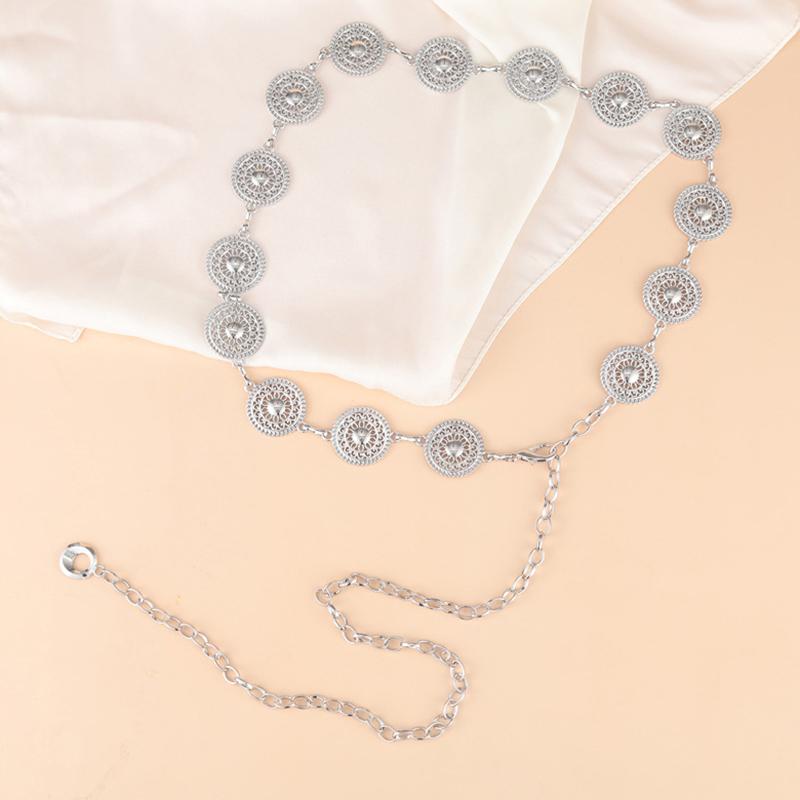 Золотая регулируемая пряжка длинный пояс на талию цепочка винтажная ажурная металлическая