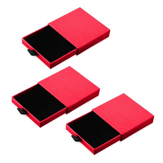 3Pcs Cardboard Jewelry Boxes Drawer Type Lightweight Portable Jewelry Organizer Box for Bracelets Earrings Necklaces