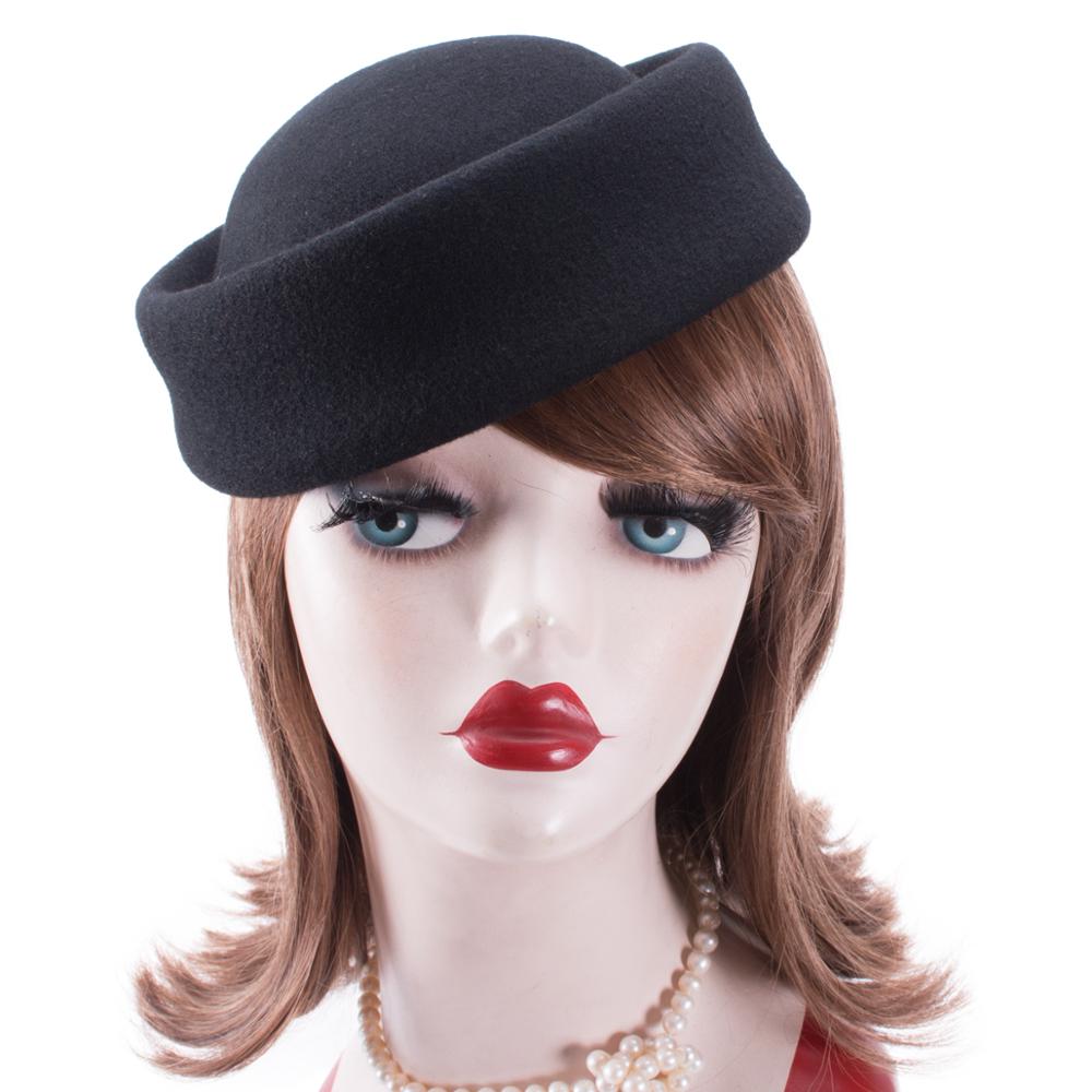 Lawliet женские 100% шерстяные шляпы-таблетки для свадебной вечеринки, коктейльные, необрезанные, блокированные, шляпы, B028