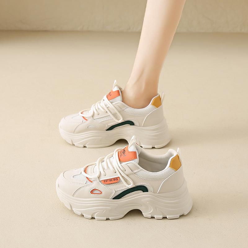 Модные дизайнерские кроссовки CRLAYDK на массивной подошве для женщин, платформа, сетка, белые, повседневные, папины кроссовки, женские клинья для ходьбы, дышащие, на шнуровке, теннисные