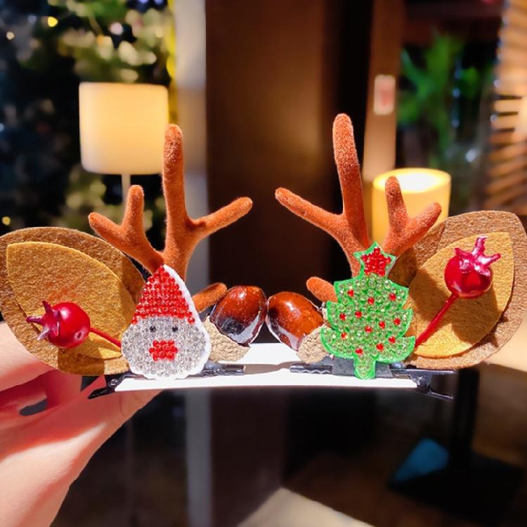 Christmas Hair Clips Antler Hair Pins Hair Accessories for Girls Toddlers Teens
