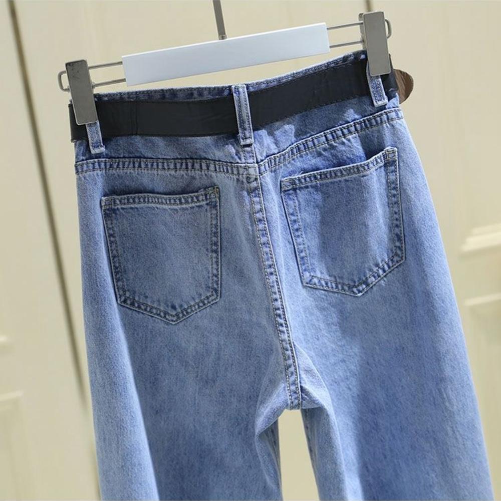 2024 Весна и осень Новые свободные облегающие брюки-харлан с высокой талией и девятью точками, женские джинсы