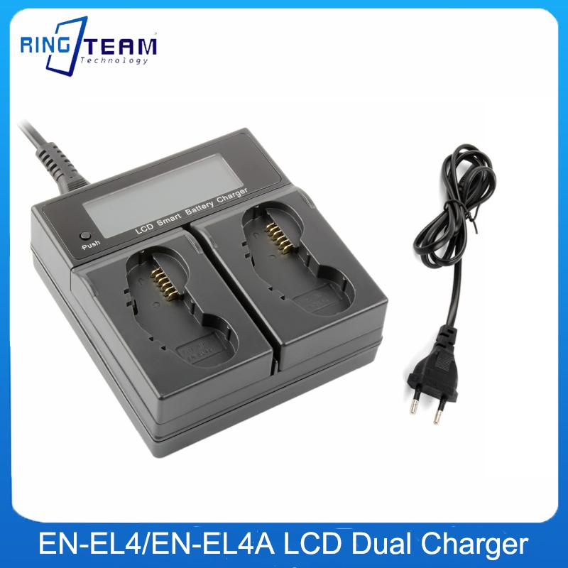 EN-EL4 EN-EL4a Fast LCD Dual Battery Charger For Nikon D2H D2Hs D2X D2Xs D3 D3S F6 MH-21 Cameras