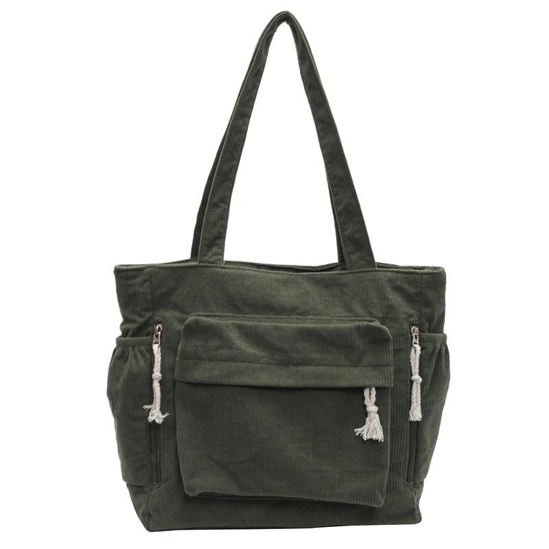 Вельветовая сумка-тоут женская сумка для поездок на работу, большая вместимость, сумка через плечо