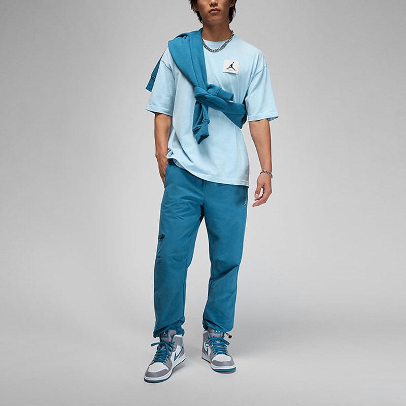 Jordan Футболка Flight Essential с принтом логотипа, свободная, с коротким рукавом и заниженной линией плеч, мужские топы, светло-бирюзовый цвет DZ0605-425