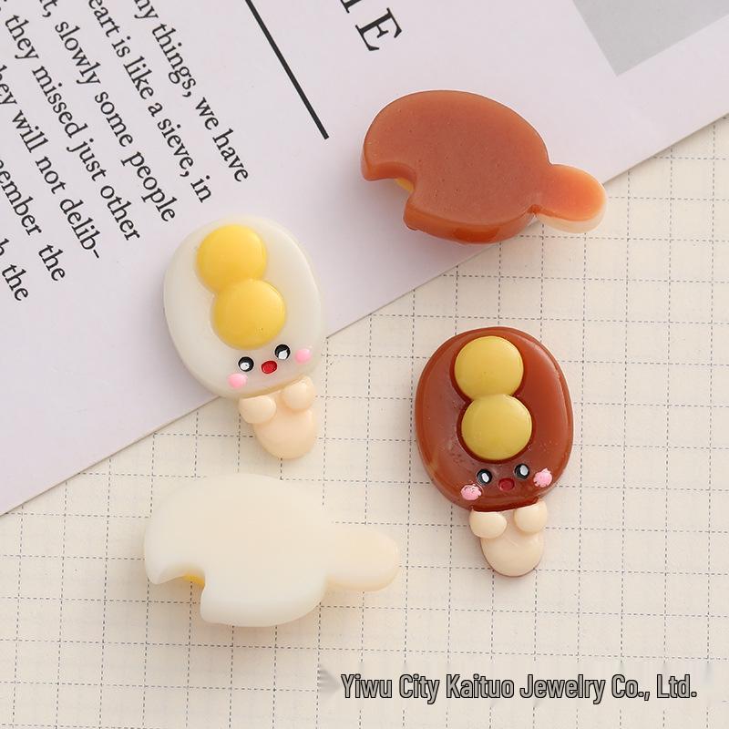 DIY Double Yolk Popsicle Simulation Food Toy - Resin Accessories for Hair Clips, Phone Cases, Water Cups, and Crocs Decor.