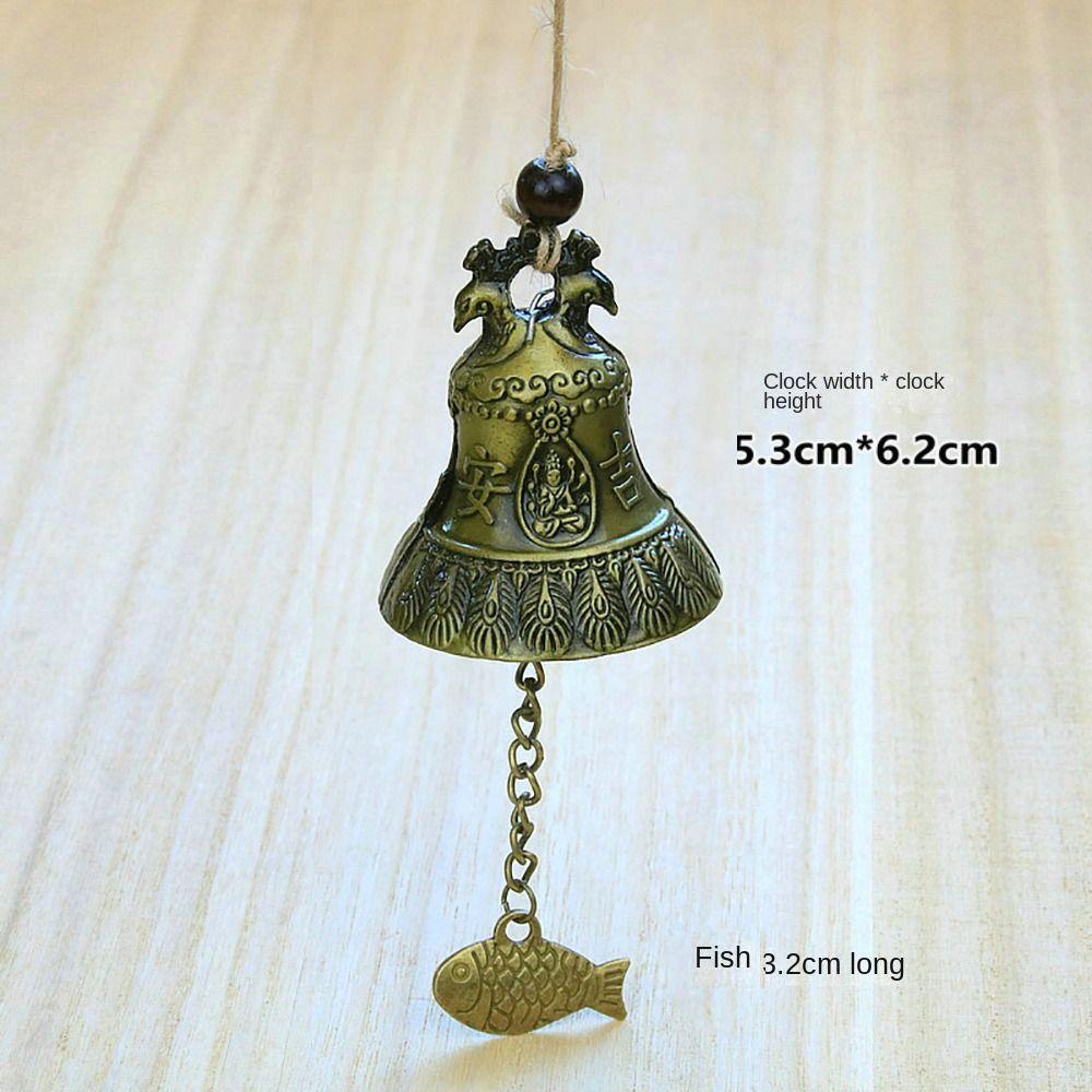 New Auspicious Wind Chime Dragon and Fish Patterned Handmade Pendant Temple Wind Bell Decoration Retro Wall Hanging Bell