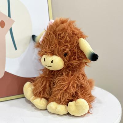 Yousheng Bowknot Highland Cows Мягкая игрушка в виде коровы, мягкие игрушки в виде крупного рогатого скота, плюшевые милые пушистые куклы в виде коровы, праздничный подарок для детей, взрослых, мальчиков и девочек