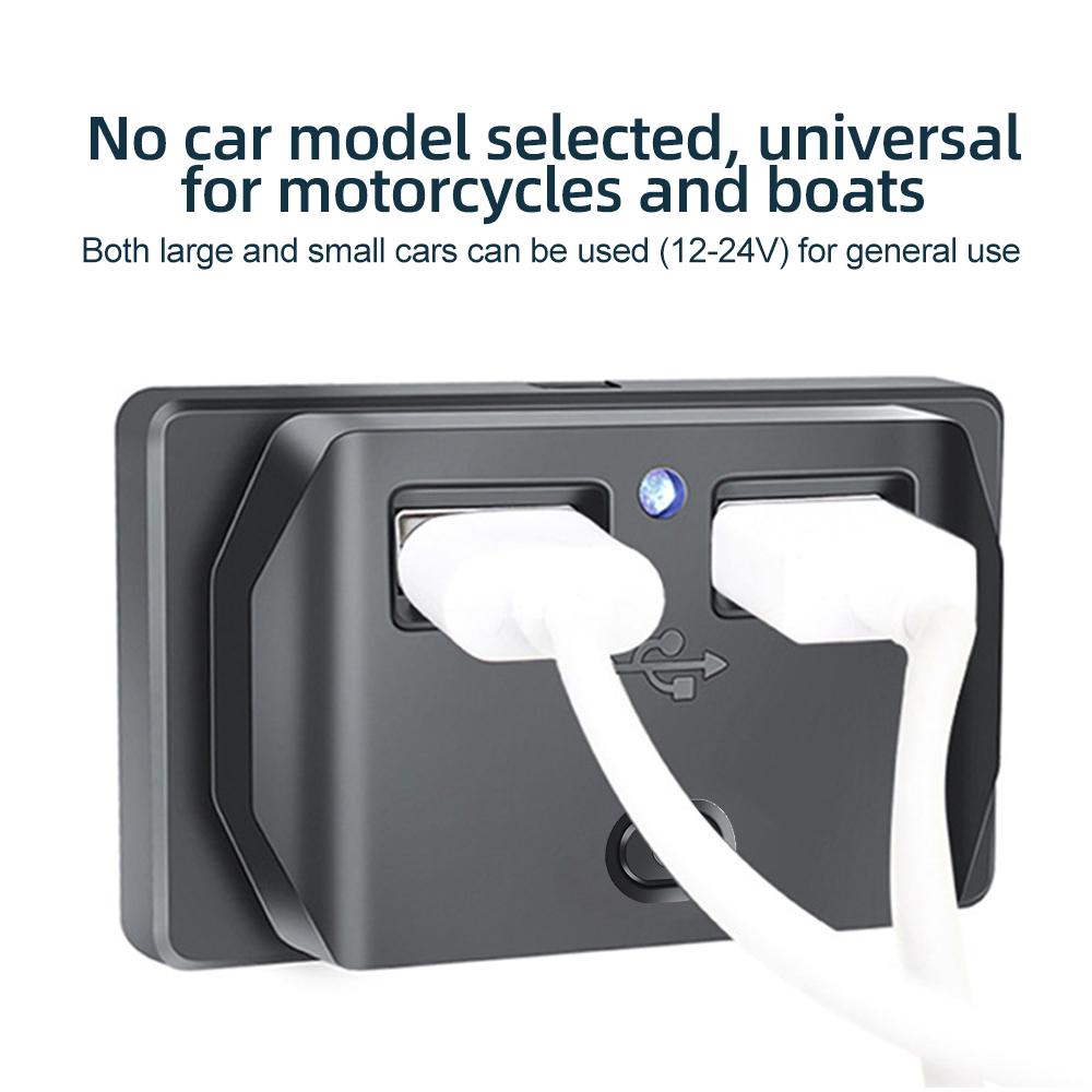 Двойной USB автомобильный разъем для зарядки, водонепроницаемый и пылезащитный, со светодиодным индикатором, адаптер питания для кемпера, грузовика, квадроцикла, лодки, автофургона