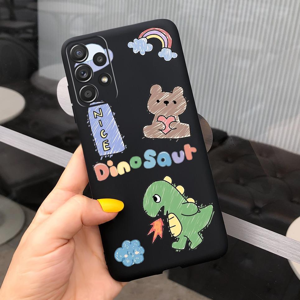 Для Samsung Galaxy M32 M33 M13 M23 M12 M53 Чехол для телефона Задняя крышка Мультяшный динозавр Медведь Детский Fundas Для Samsung M13 M23 M33 5G