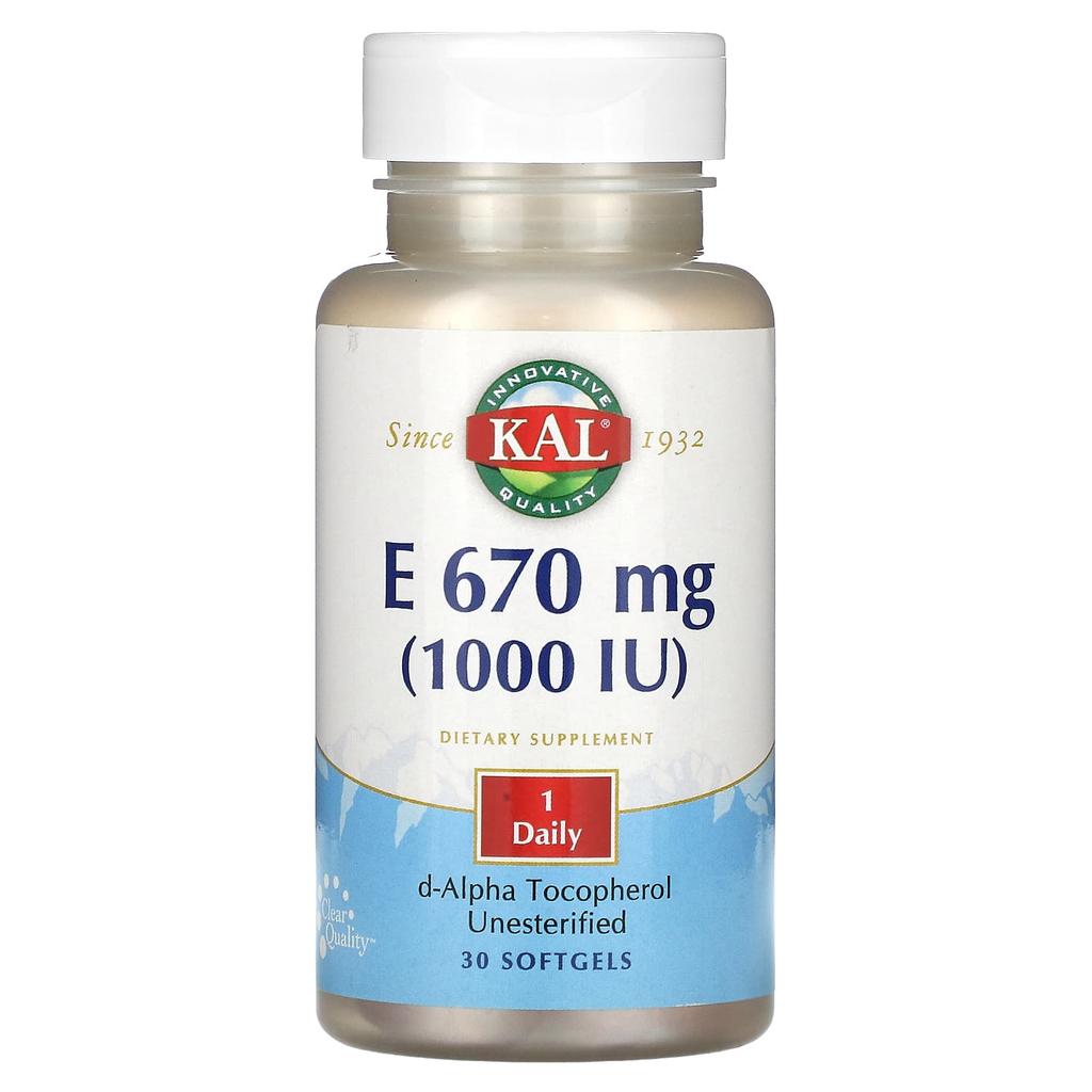 Vitamin E, 670 mg (1,000 Iu), 30 softgels