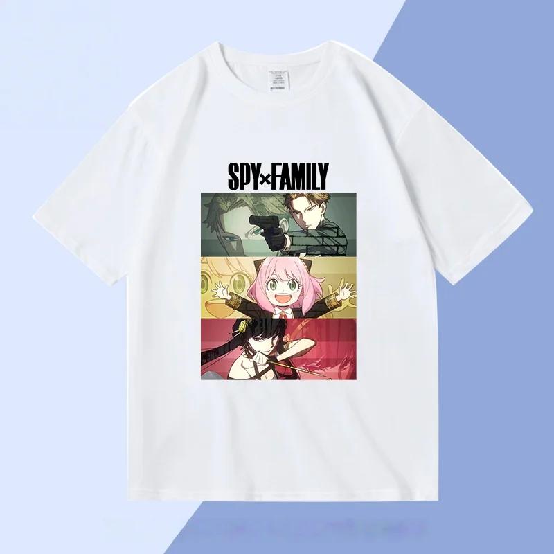 Spy X Family Collaboration Men's and Women's Cotton T-shirts, 2D Anime Themed Clothing, Casual Home T-shirts