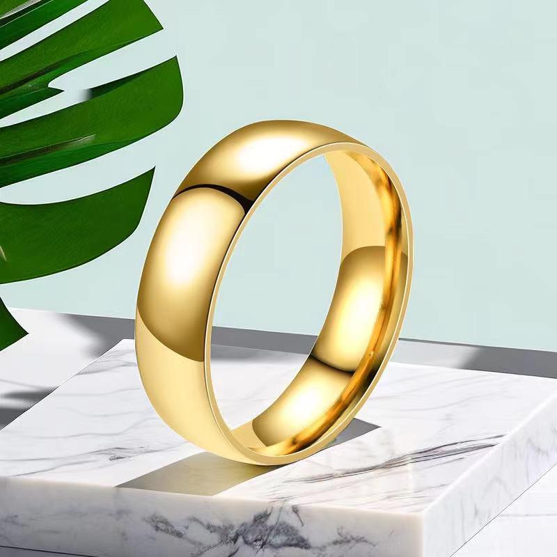 Кольцо из нержавеющей стали класса люкс для женщин - Не тускнеющее, французский дизайн с титановым покрытием.