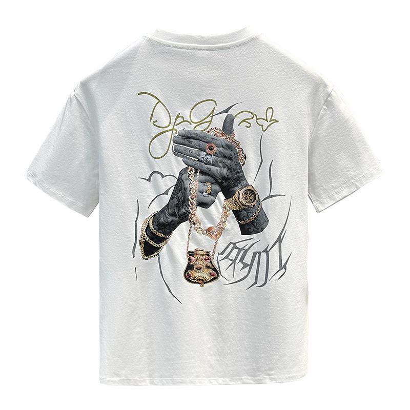 Новая летняя мужская футболка с коротким рукавом, хлопковая, американская, с принтом, тонкая, короткая, топ