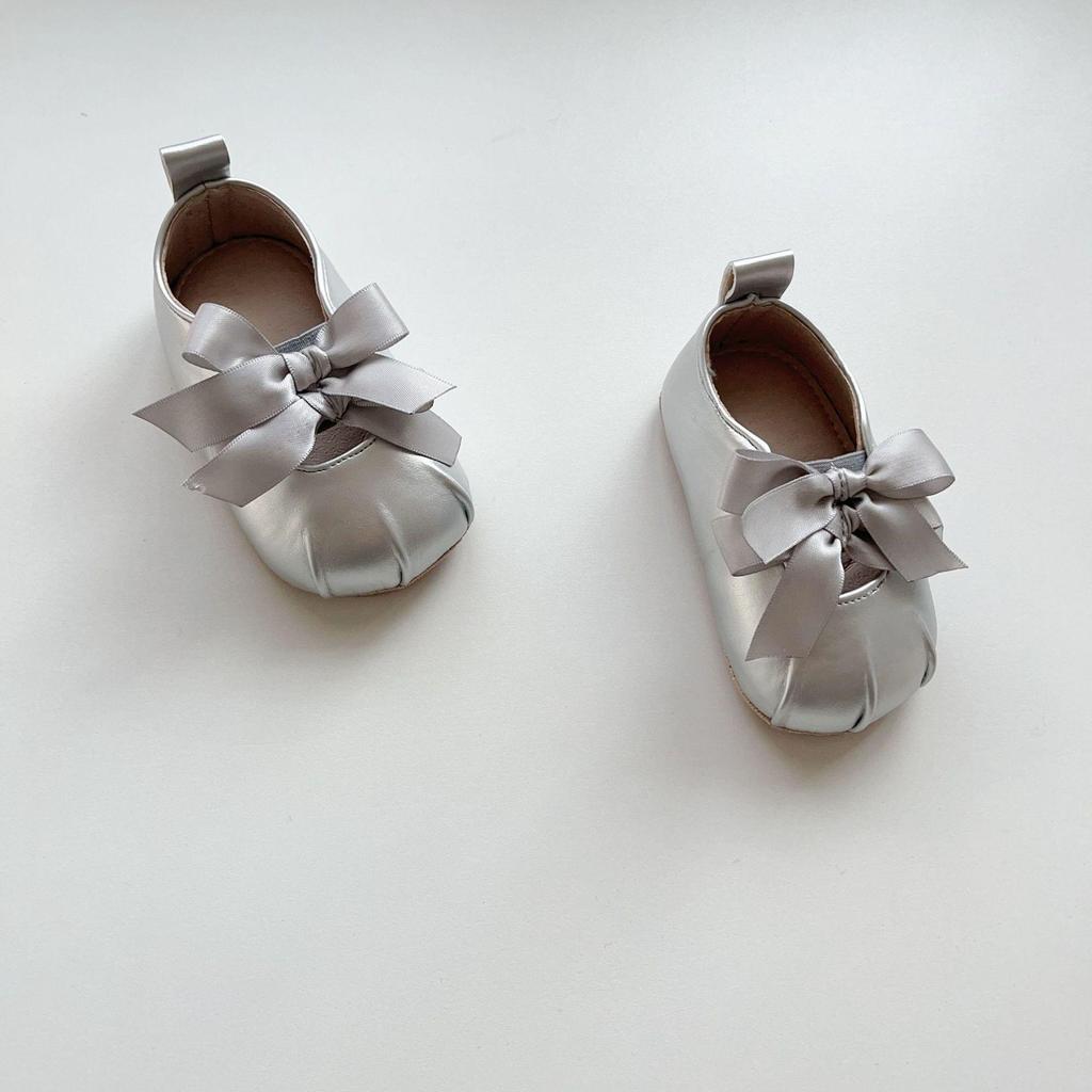 Spring & Autumn 0-2 Years Baby Girls' Korean Style Bowknot Soft Sole Princess Walking Shoes