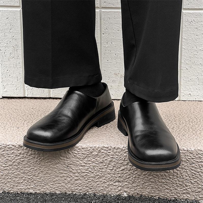 Мужская кожаная обувь Модный стиль с толстой подошвой и увеличением роста для вечеринок и делового офиса Модная молодежная обувь Классическая