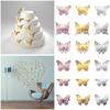 Favor Metal Texture Hollow Butterflies Decals 3D Butterfly Stickers Wall Art Gold/Silver/Rosegold