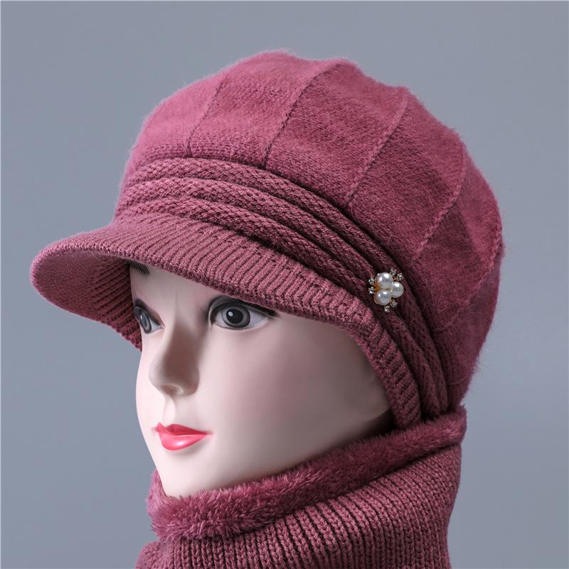 Winter hat female rabbit wool hat fleece thermal hat knitted hat