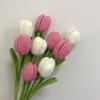 1PC Artificial Tulips Bouquet Home Decor Fake Flower Handmade Hand-Woven Knitted