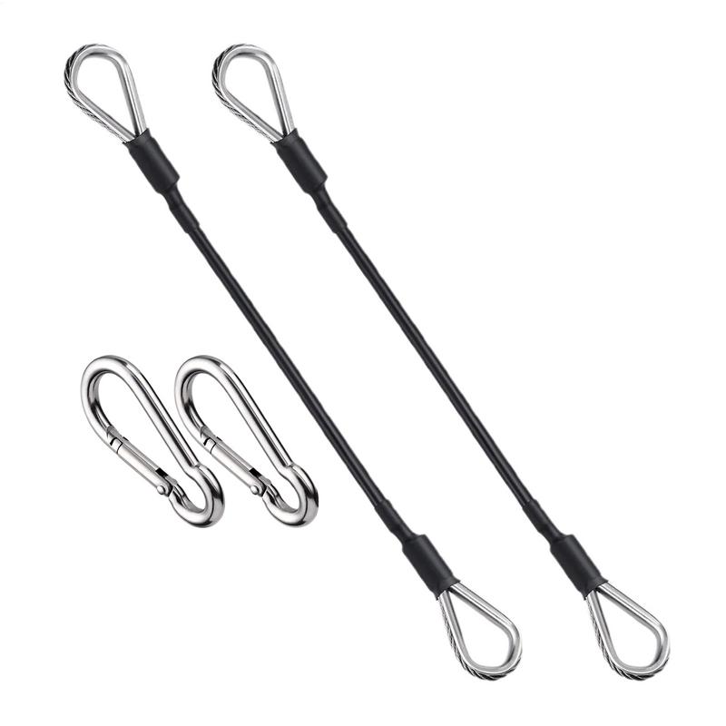 2pcs/set Fitness Pulley Cable Extension  With Carabiner Gym Extension Rope Pulley System Workout Pull Down Cable Attachments