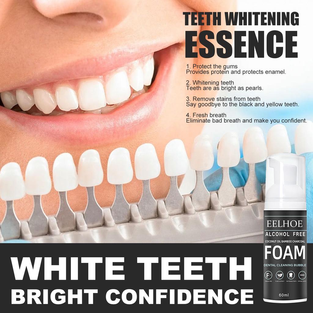 EELHOE Пенная зубная паста для удаления пятен на зубах, чистка рта, зубная паста, отбеливающий мусс, зубная паста, уход за пятнами, зубная паста для десен, 60 мл
