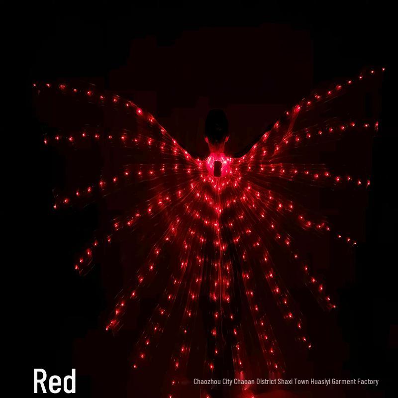 Huasiyi Красочные светодиодные крылья для танца живота для взрослых - Золотые реквизиты для выступления