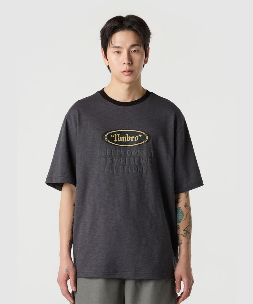 UMBRO Хрустящая таслановая футболка с коротким рукавом и контрастной отделкой Угольный Ur224Crs50