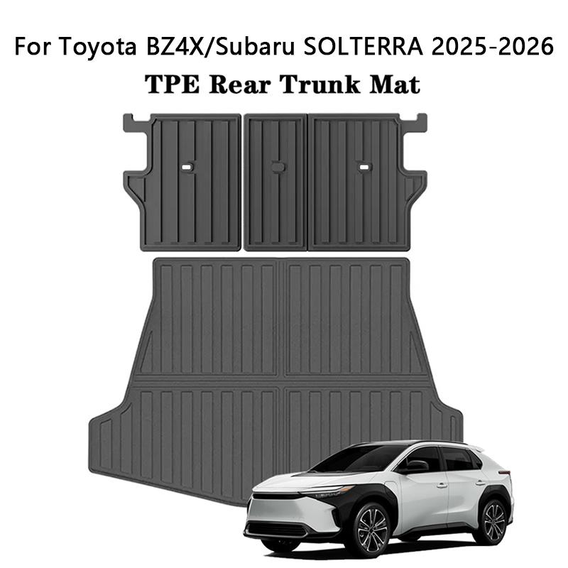 For Toyota BZ4X / Subaru Solterra 2025-2026 Car Trunk Mat TPE 3D Floor Mats Cargo Liner Trunk Backrest Pad Carpet Waterproof Mat