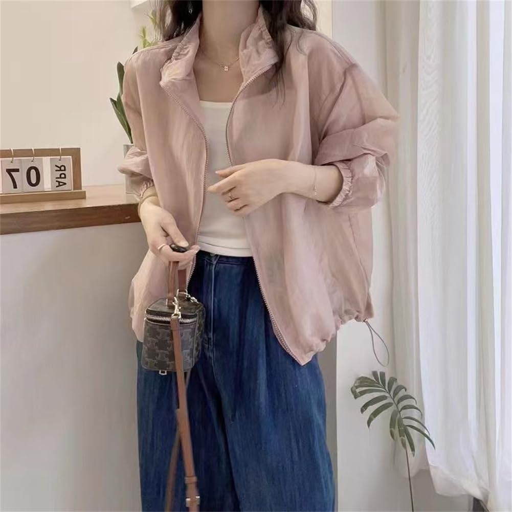 WURHUDC Прозрачная Легкая УФ Защита от Сыпи Солнца Длинная Повседневная Для Поездок на Работу Легкая Толстовка с Капюшоном, Верхняя Одежда, Защита, Прозрачная Куртка, Тонкая, Весна, Лето, Осень,