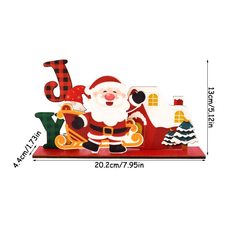 Christmas Wooden Ornaments Santa Claus Snowman Xmas Tree Desktop Signs 2025 New Year Party DIY Decoration For Home Navidad Gifts
