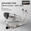For XSR700 MT07 MT-07 FZ-07 Tracer R7 2014 - 2025 Motorcycle Exhaust system