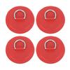 4PCS D Ring Patch PVC Round Shape Strong Stainless Steel D Ring Pad for Boat Raft Paddle Board Red