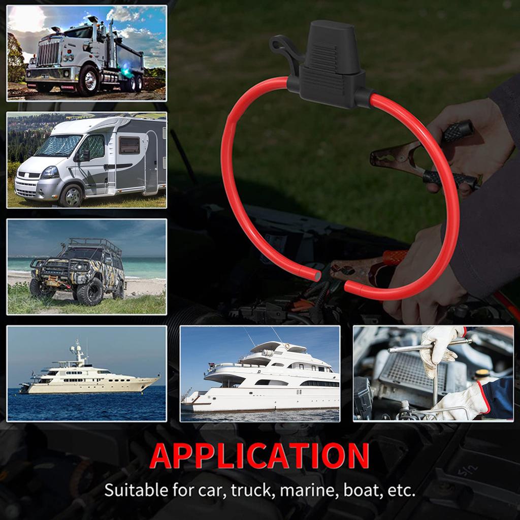 4Pieces Multipurpose 12V Inlines Fuses Holders 40A Tinned Brass Wire Accessory for Automotive And Marine Applications