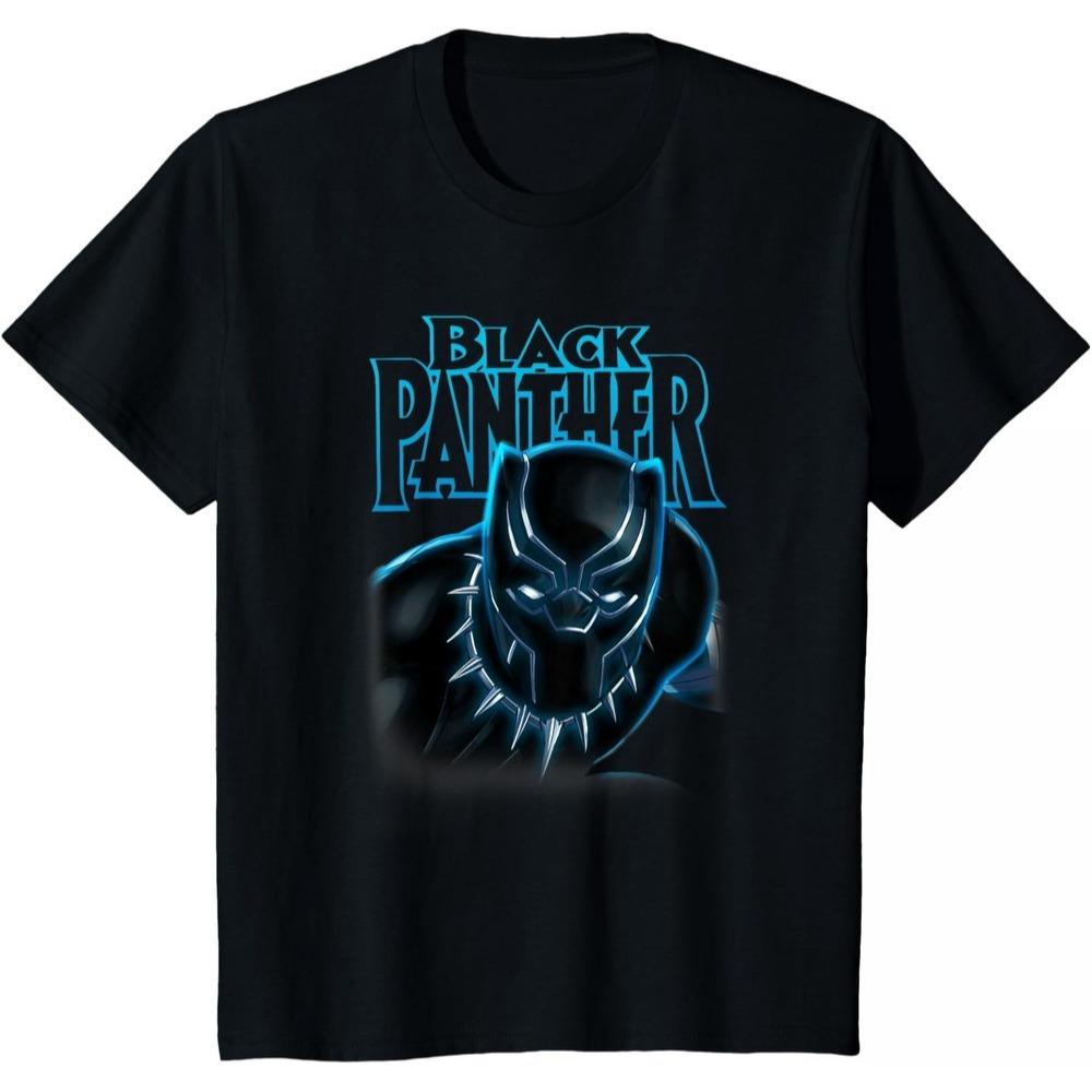 Black Panther Marvel TShirt Action Pose Unisex Short Sleeve Soft Cotton Relaxed Fit Crew Neck Streetwear Top for Him Her