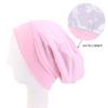 Modal cotton wide-brimmed pullover cap, hair care cap, lined satin chemotherapy cap, nightcap, hair loss hat