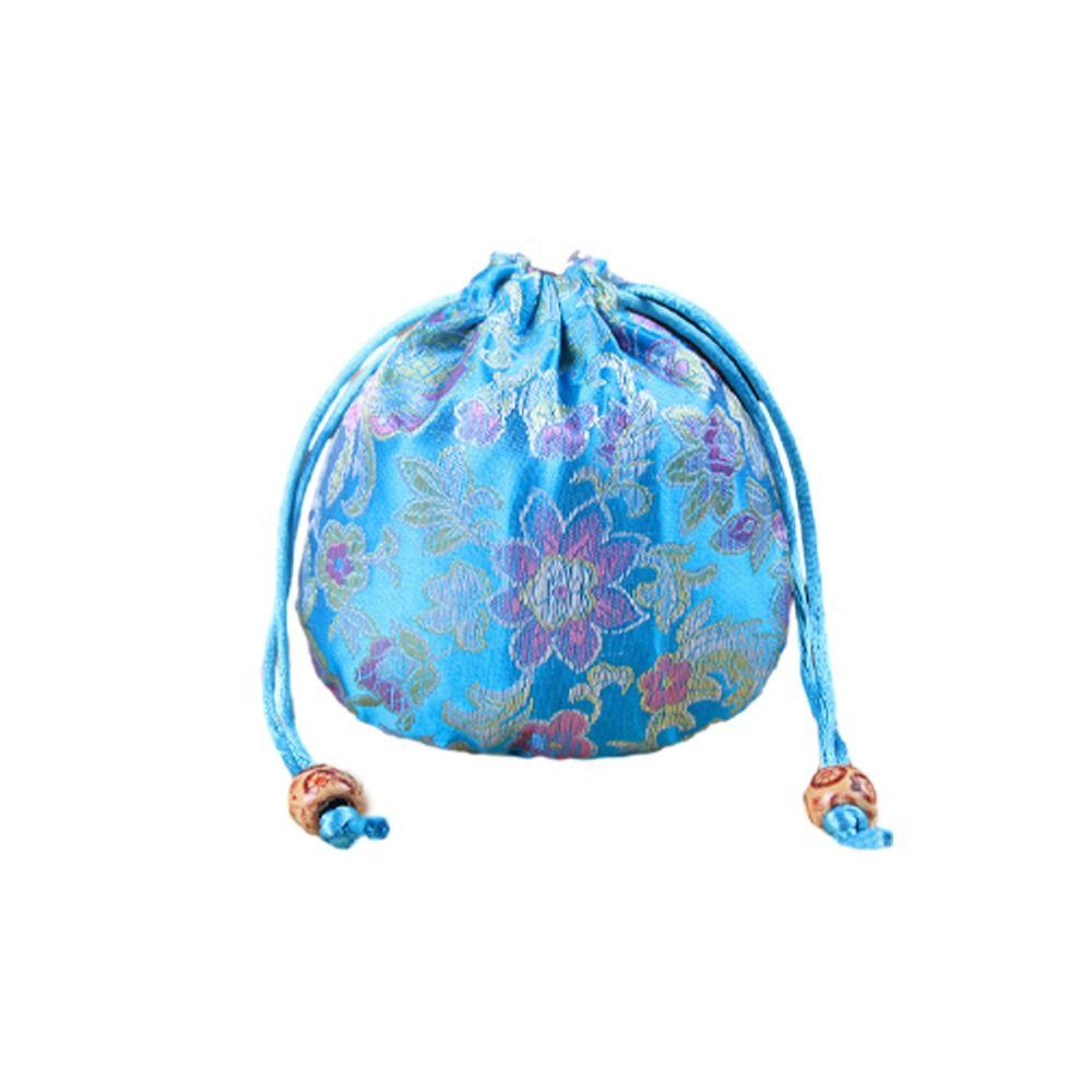 Chinese Style Embroidery Flower Drawstring Bag Jewelry Packing Bag Festive Sugar Bag Daily