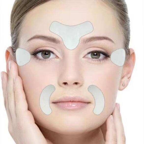 Линия лица, морщины, провисание кожи, подтяжка ленты, линия хмурой улыбки, пластыри против морщин на лбу, антивозрастная наклейка