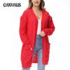 Autumn and Winter Women's Sweater Loose Knitted Cardigan Red Jacket Long Gentle Wind Temperament Tops