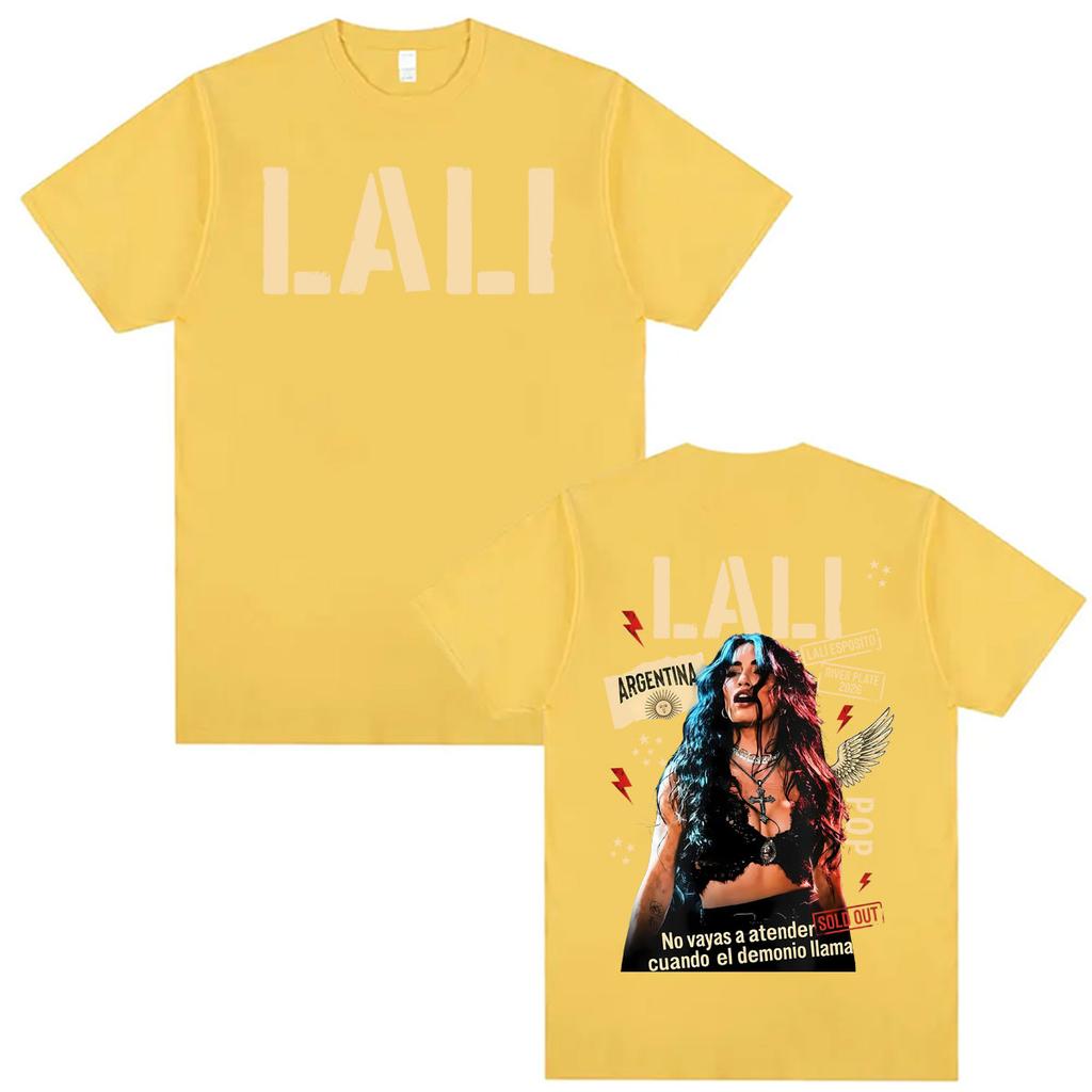 Singer Lali Esposito LA QUE LE GANA AL TIEMPO 2026 Tour Tshirt Retro Fashion Oversized T Shirt Unisex Women Cotton Casual Tshirts