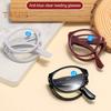 Foldable Reading Glasses with Storage Box Anti-blue Light Presbyopia Glasses for The Elderly Reading Glasses Eye Protection Clear Bluelight