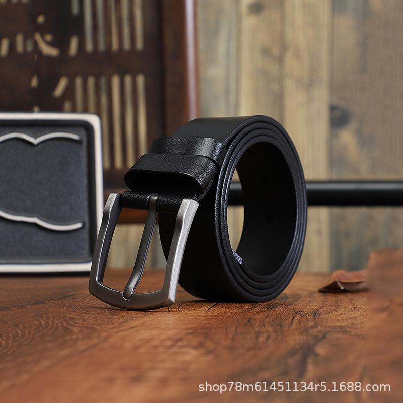 Итальянская кожа Мужской повседневный ремень Джинсы Пряжка-пикап Кожаный Простой Ретро стиль Ремень