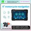 Wireless CarPlay Motorcycle Android Auto 5 Inch Motorcycle GPS Navigation Linux System IPX7 Waterproof Dual BT Dual CAM Recorder