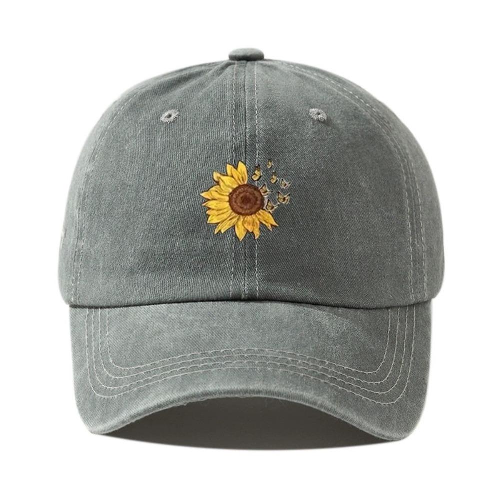 Sunflower Pattern Dad Trucker Hat Adjustable Sun Hat Fashion Baseball Cap  Unisex
