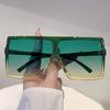 Oversized Square Sunglasses Women New Stylish Gradient Multicolor Shades Trendy Brand Design Outdoor Casual Sun Glasses