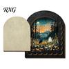 Decorative Halloween Fireplace Accent Cute Ghost Door Ornaments, Vintage Miniature Decoration, Retro Arched Tabletop Decor 3 Layer Openable
