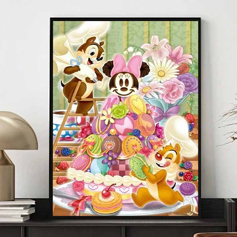 Disney Алмазная живопись Персик и Дидди Тематическая картина Вышивка крестом Подвесная печать Пазл Мозаика Вышивка Домашний декор 5D DIY Искусство Совершенно новый