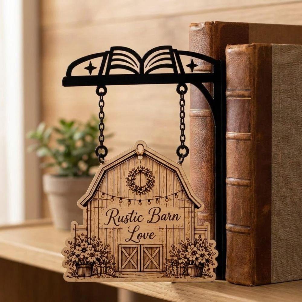 Wooden Tag Library Decor Holder Miniature Bookshelf Hanging Frame  Bedroom