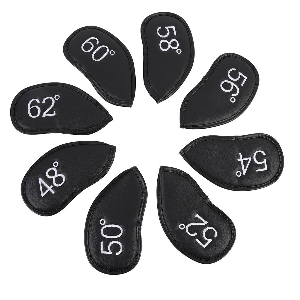 8PCS Wedge Irons Club Head Cover PU Leather Club Iron Headcover 48 degrees  50 degrees  52 degrees  54 degrees  56